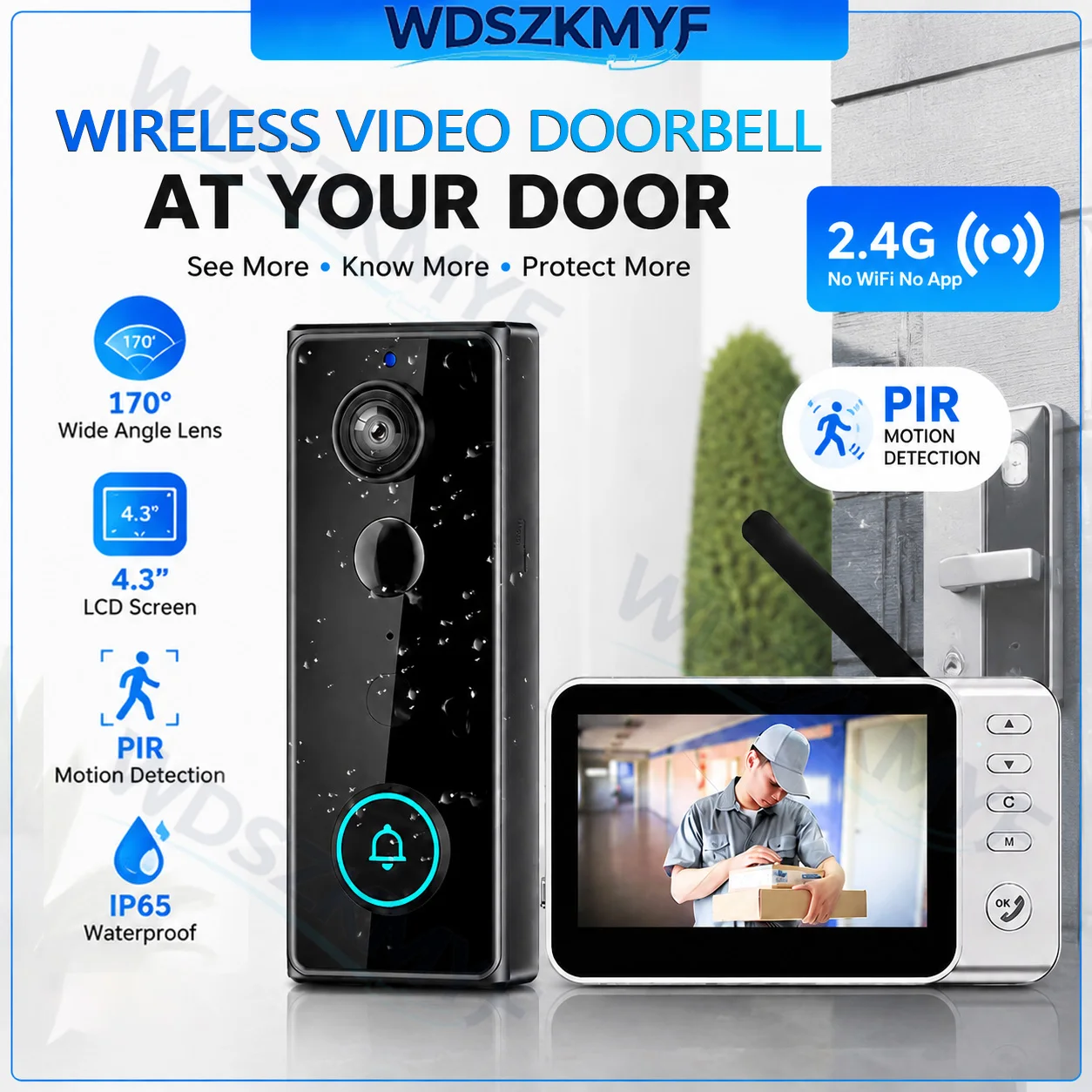Smart Doorbell Wired - Новая водонепроницаемая беспроводная камера-домофон с IPS-экраном